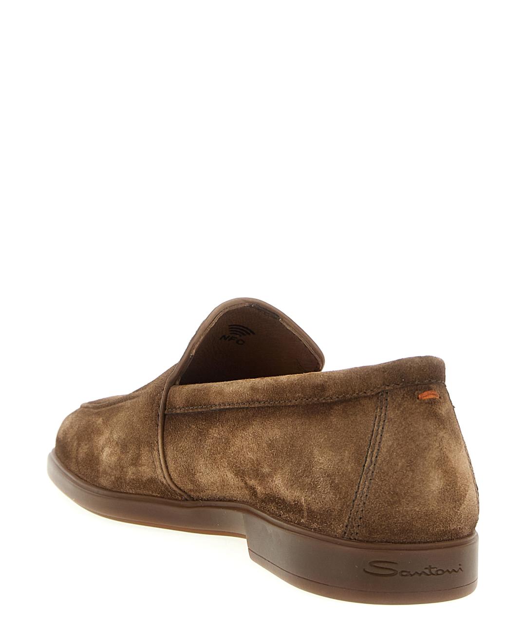 SANTONI Коричневые замшевые лоферы, фото 3