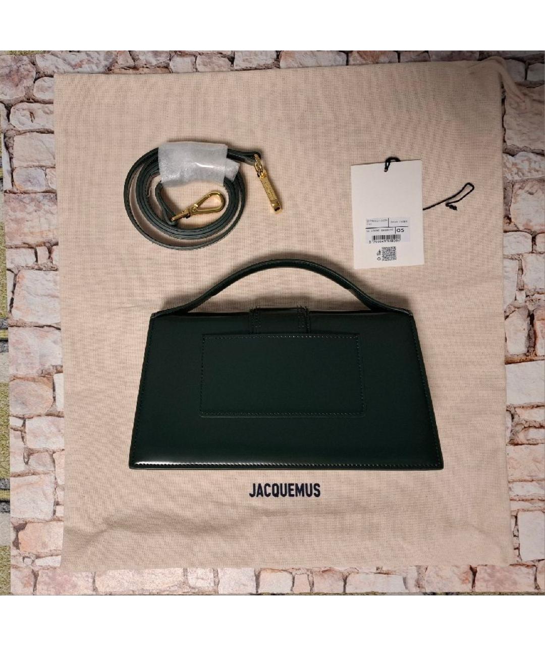 JACQUEMUS Зеленая сумка через плечо из лакированной кожи, фото 4