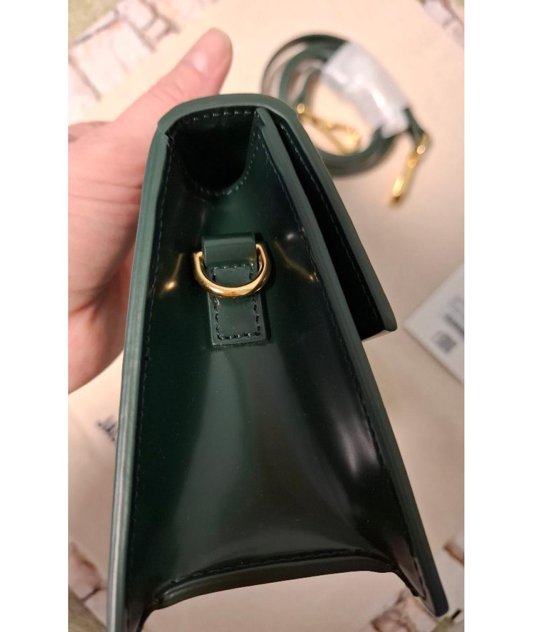 JACQUEMUS Зеленая сумка через плечо из лакированной кожи, фото 2