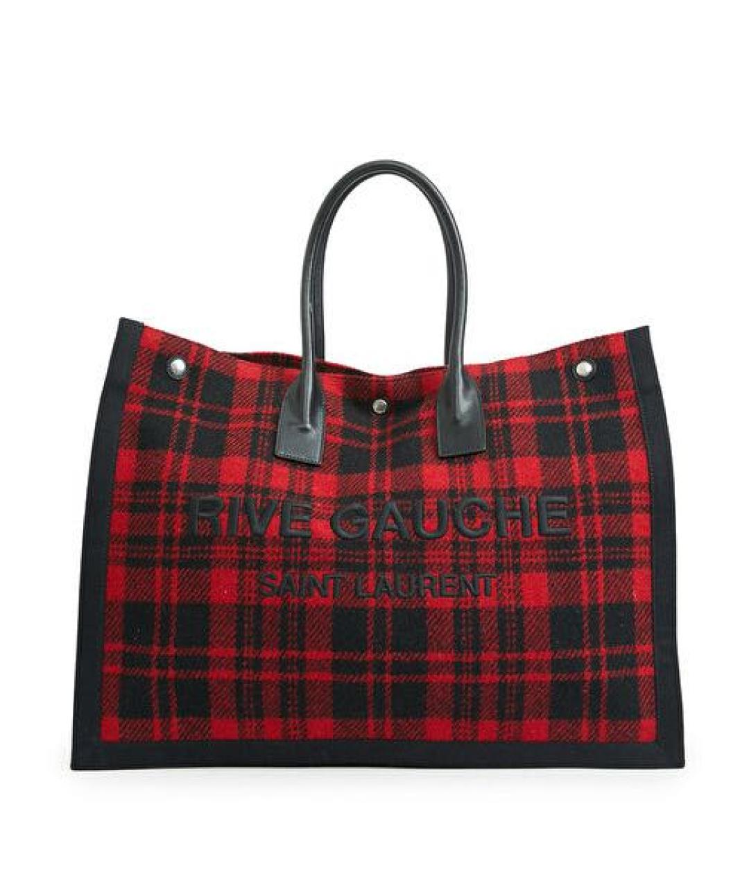 SAINT LAURENT Красная тканевая сумка тоут, фото 1