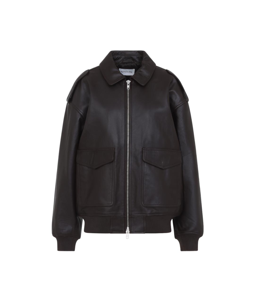 THE FRANKIE SHOP Коричневый кожаный жакет/пиджак, фото 1