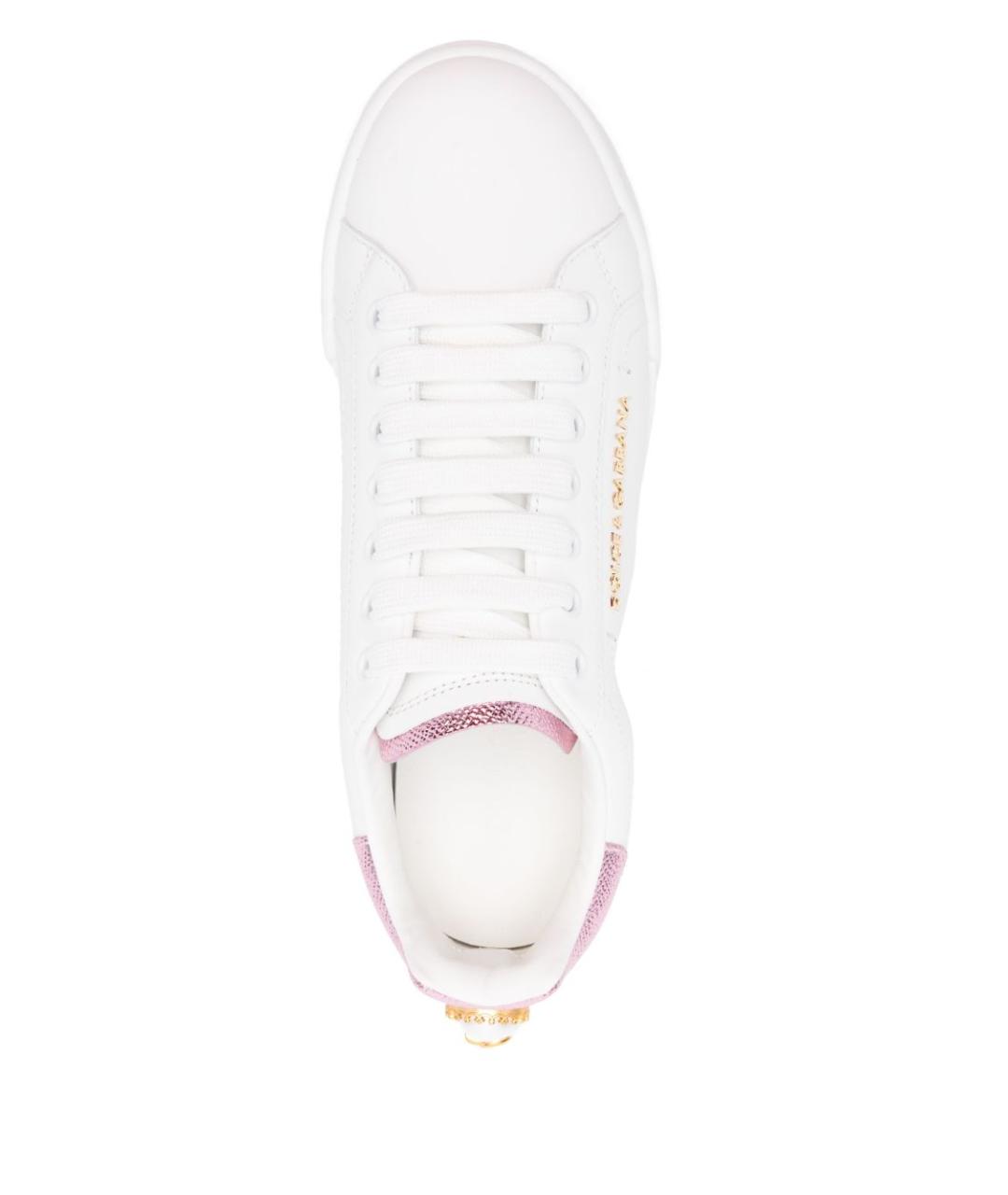 DOLCE&GABBANA Белые кожаные кеды, фото 3