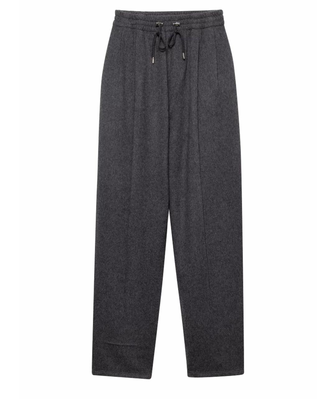 PRADA Серые шерстяные прямые брюки, фото 1