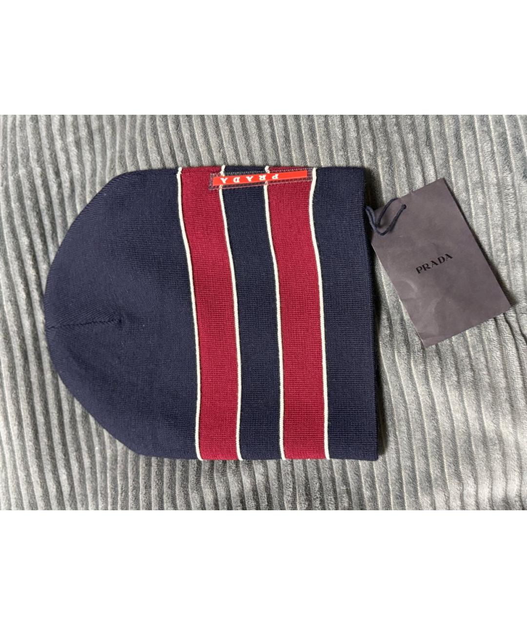 PRADA Темно-синяя шерстяная шапка, фото 5