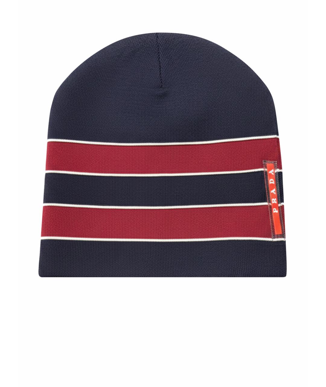 PRADA Темно-синяя шерстяная шапка, фото 1