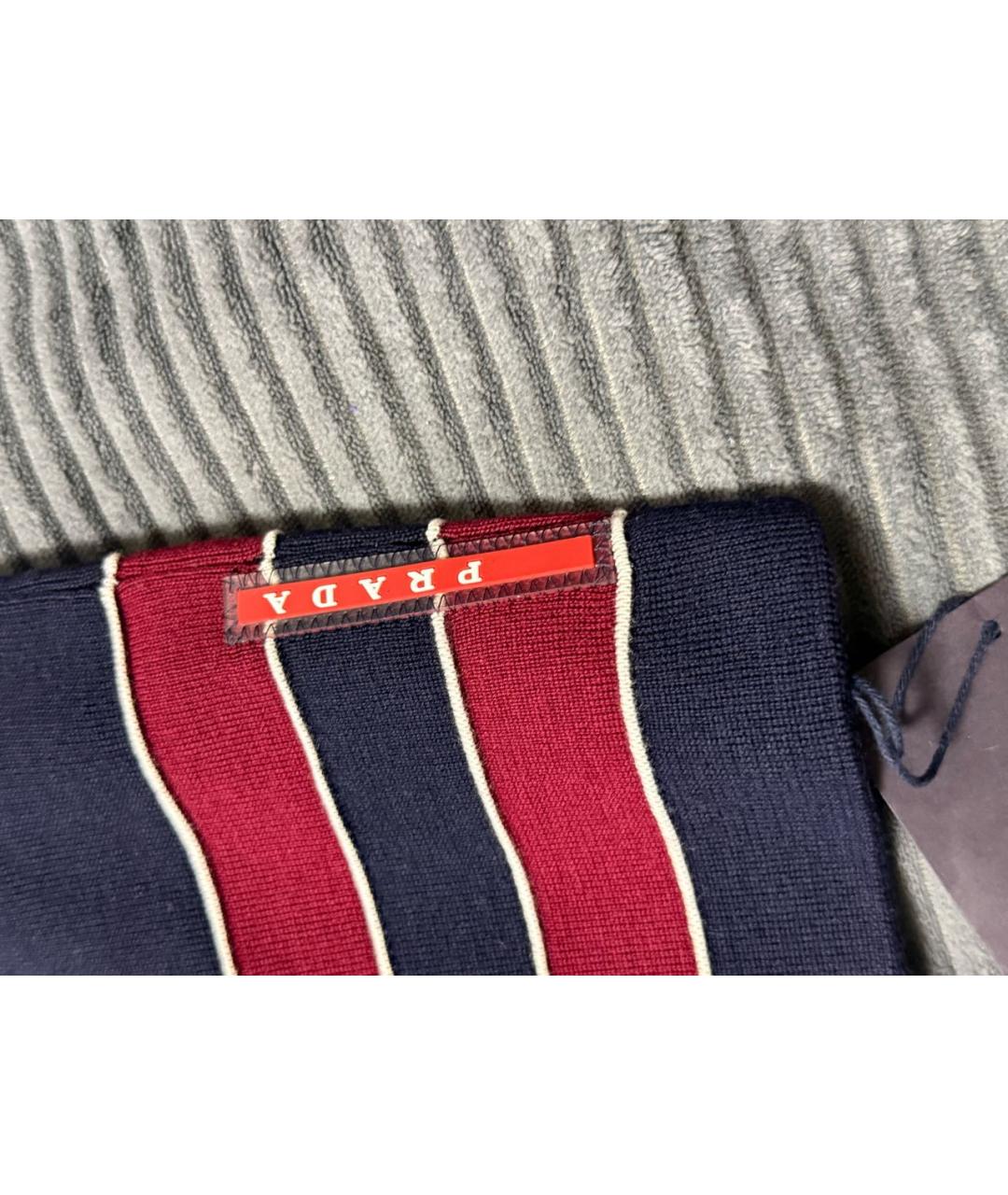 PRADA Темно-синяя шерстяная шапка, фото 2