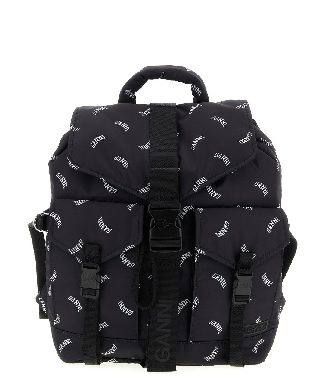 GANNI Черный синтетический рюкзак, фото 1