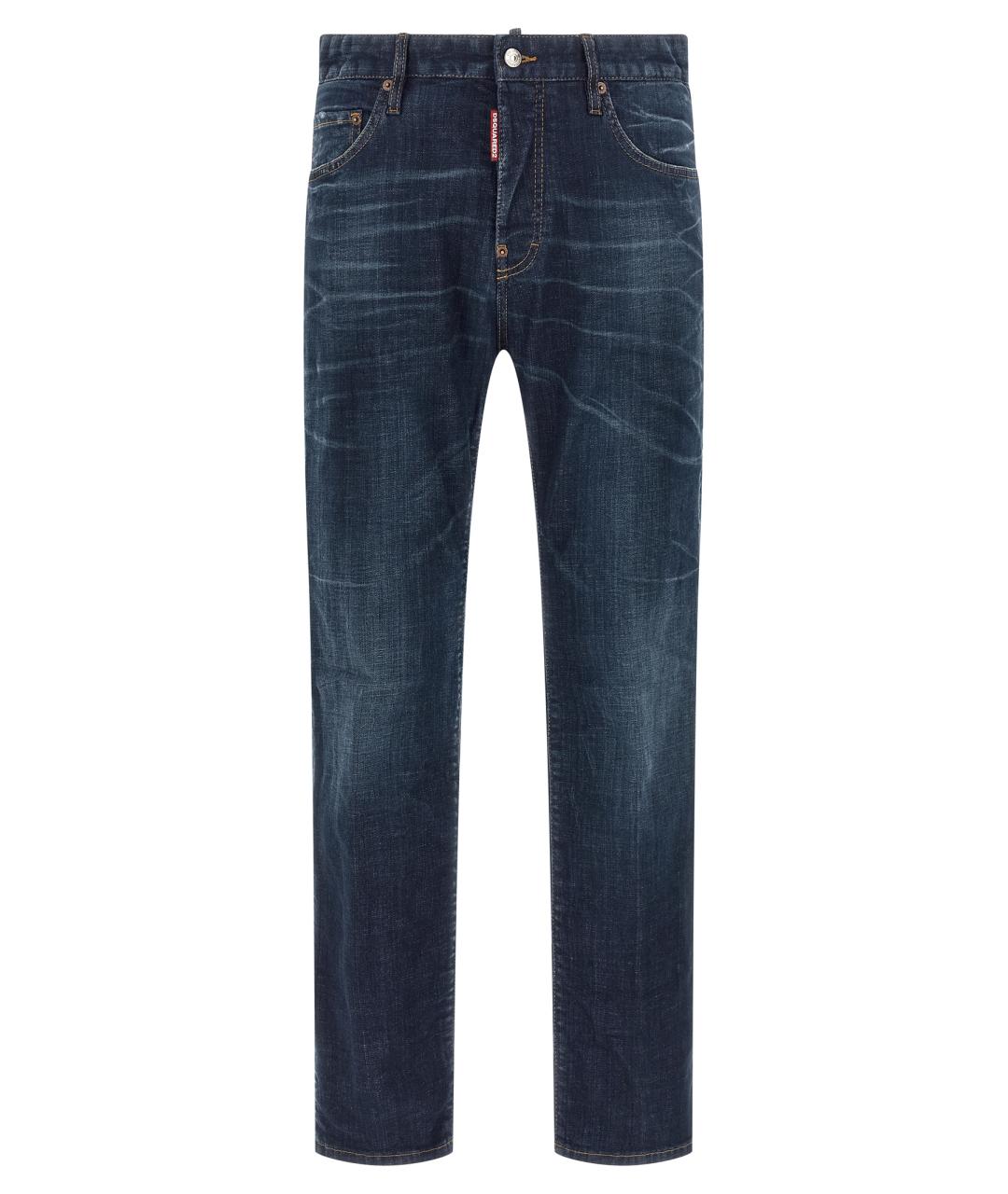 DSQUARED2 Синие хлопковые прямые джинсы, фото 1