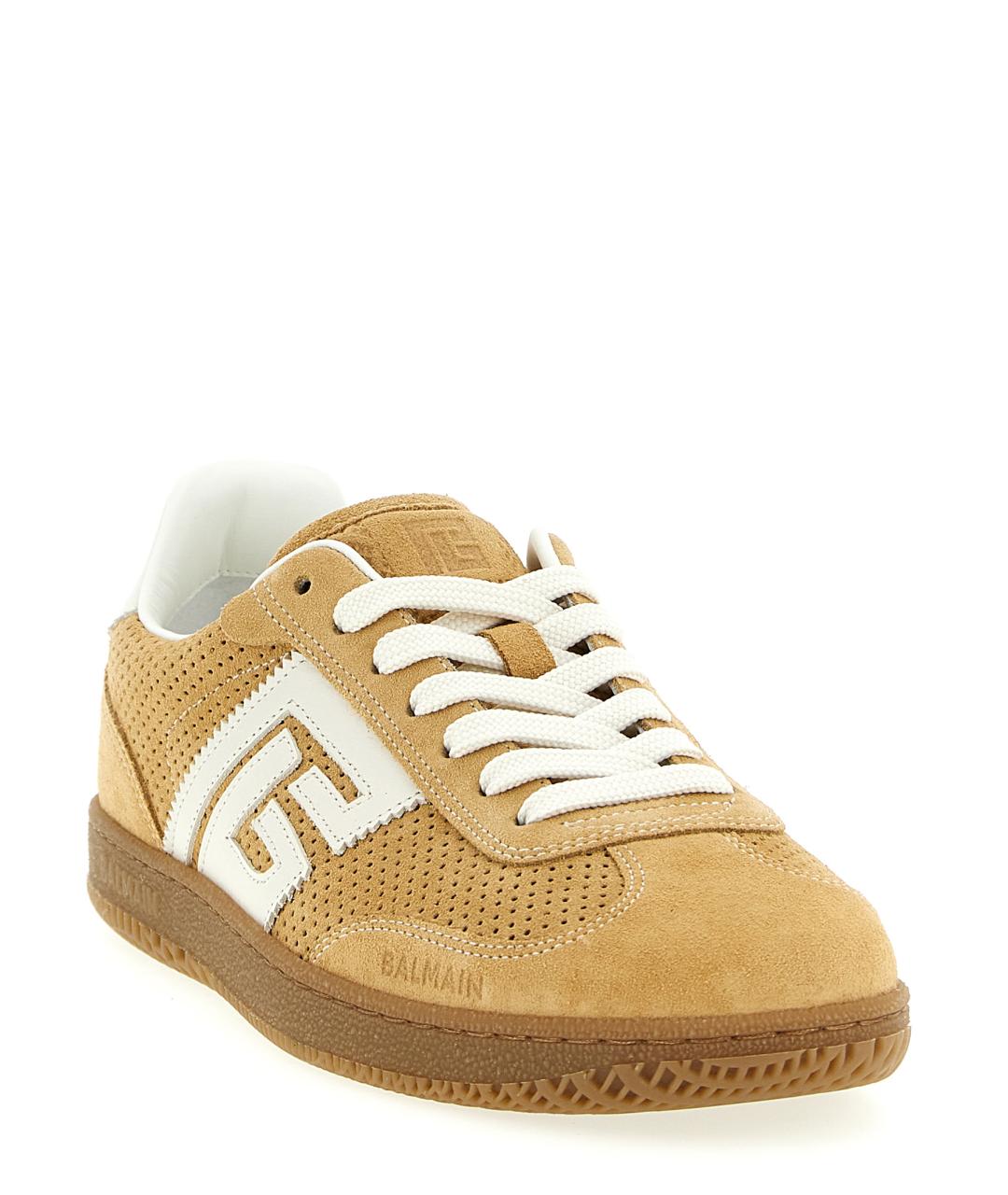 BALMAIN Бежевые замшевые кроссовки, фото 2