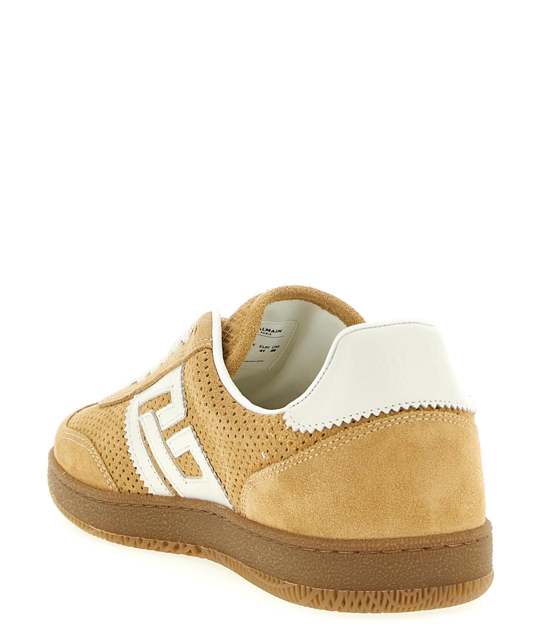 BALMAIN Бежевые замшевые кроссовки, фото 3
