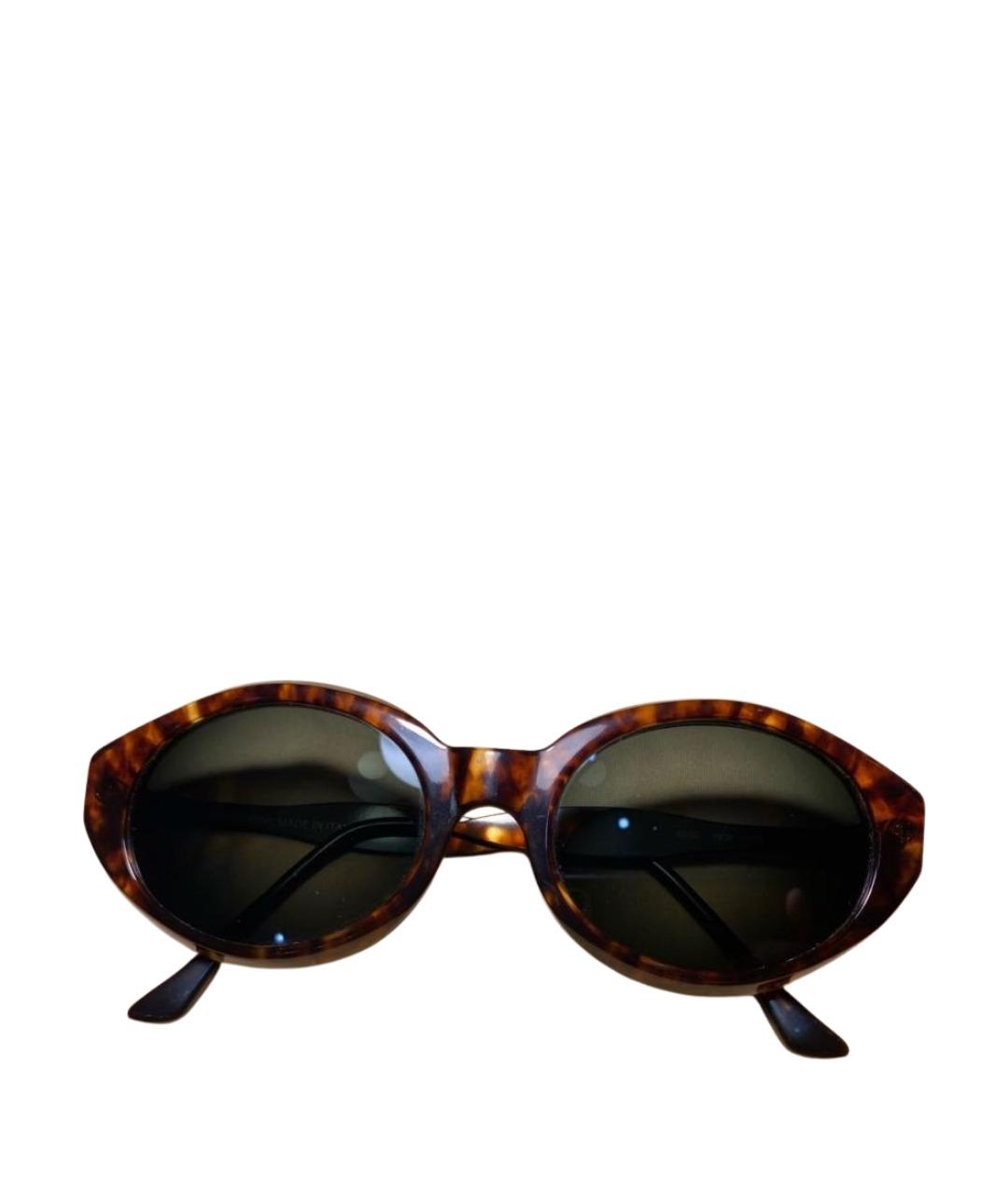 SAINT LAURENT Коричневые пластиковые солнцезащитные очки, фото 1