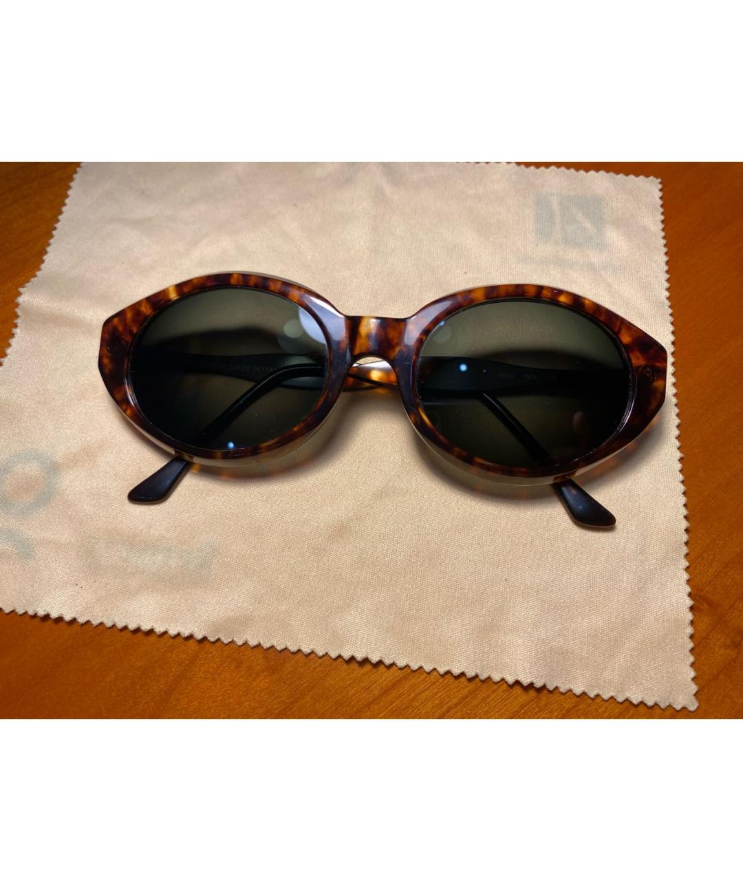 SAINT LAURENT Коричневые пластиковые солнцезащитные очки, фото 6