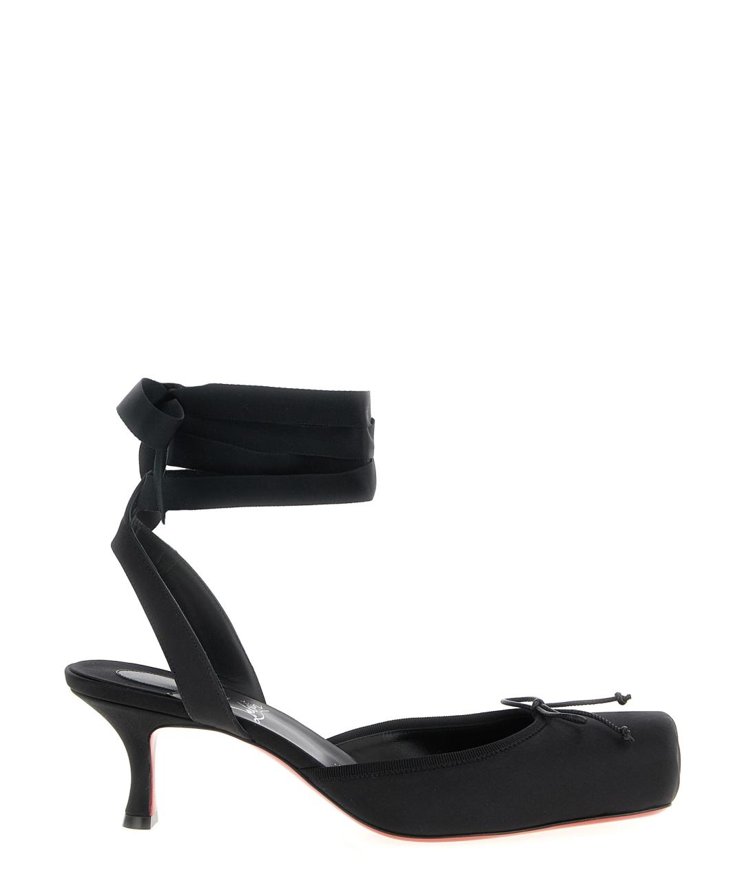 CHRISTIAN LOUBOUTIN Черные текстильные туфли, фото 1