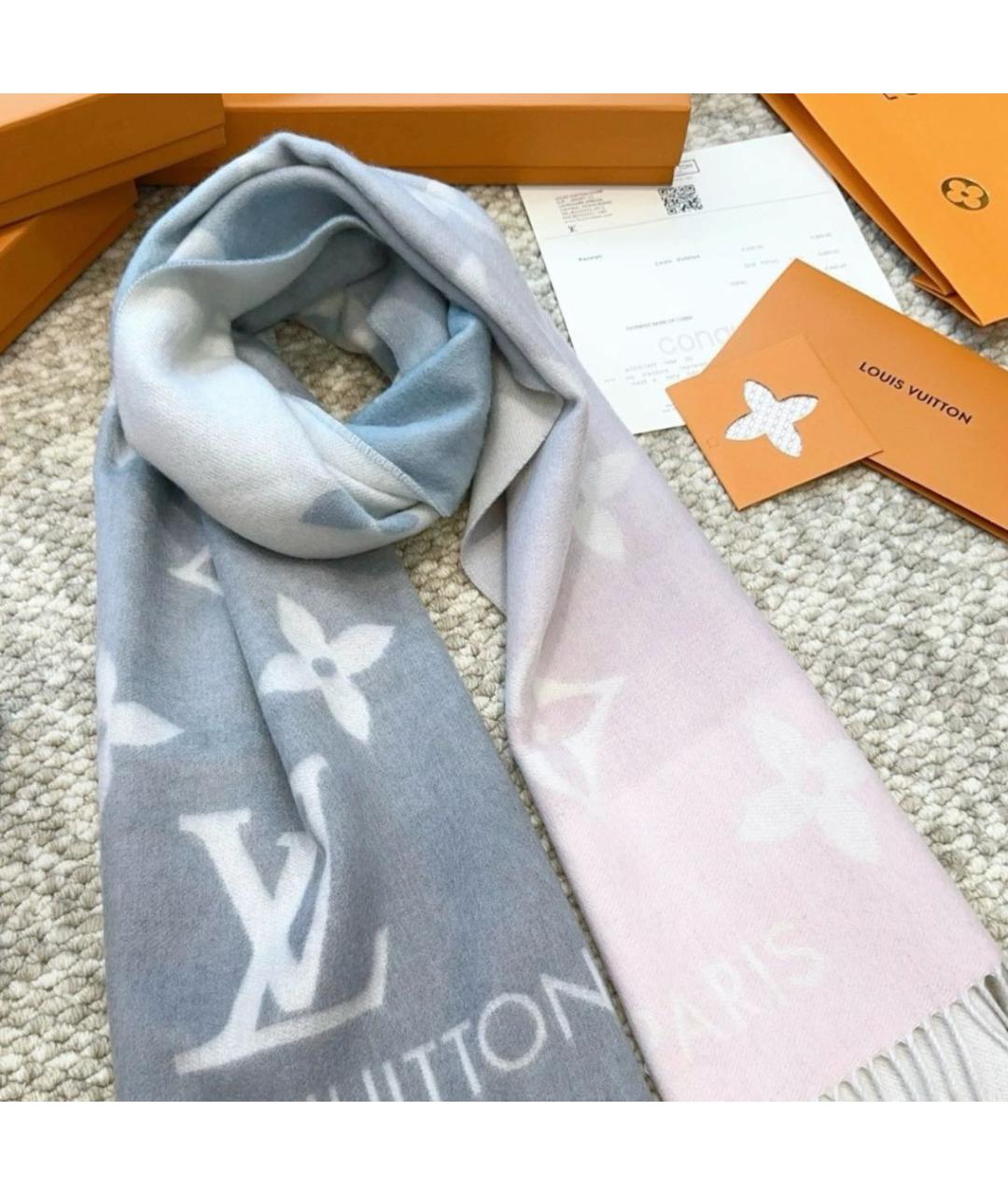 LOUIS VUITTON Бежевый шарф, фото 2