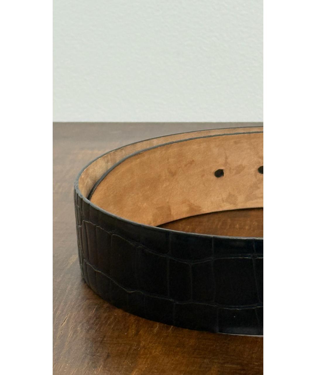 DOLCE&GABBANA Черный кожаный ремень, фото 3