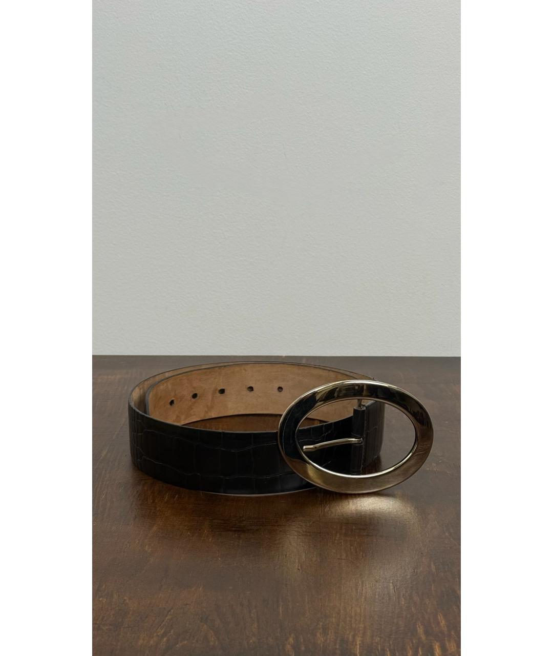 DOLCE&GABBANA Черный кожаный ремень, фото 5