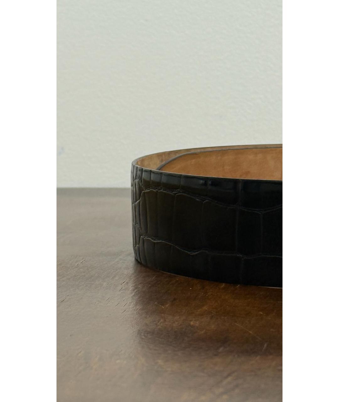 DOLCE&GABBANA Черный кожаный ремень, фото 4