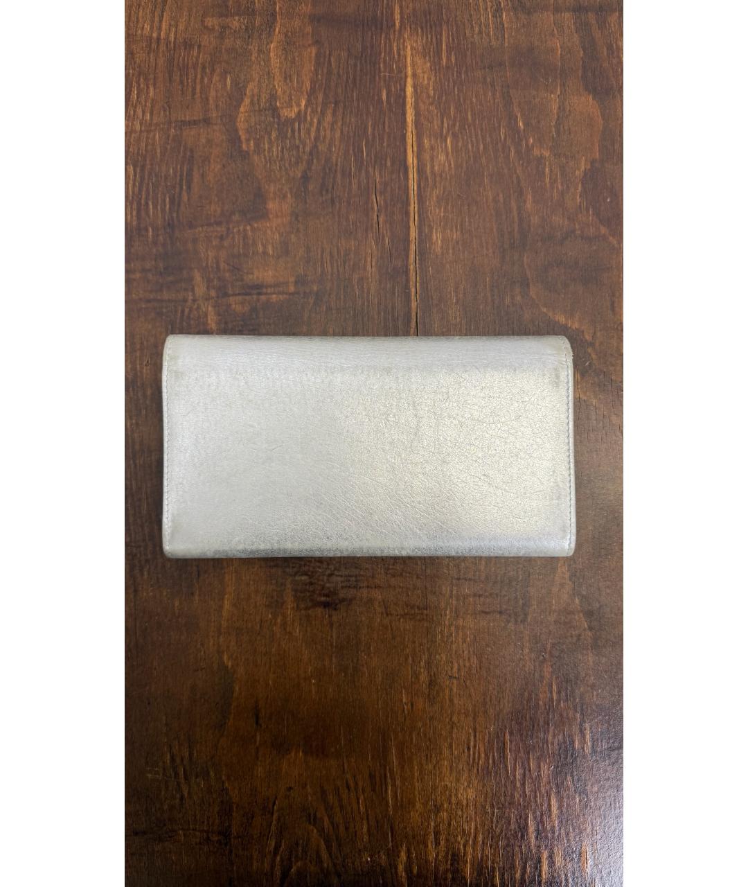 CHANEL Серебрянный кожаный кошелек, фото 4