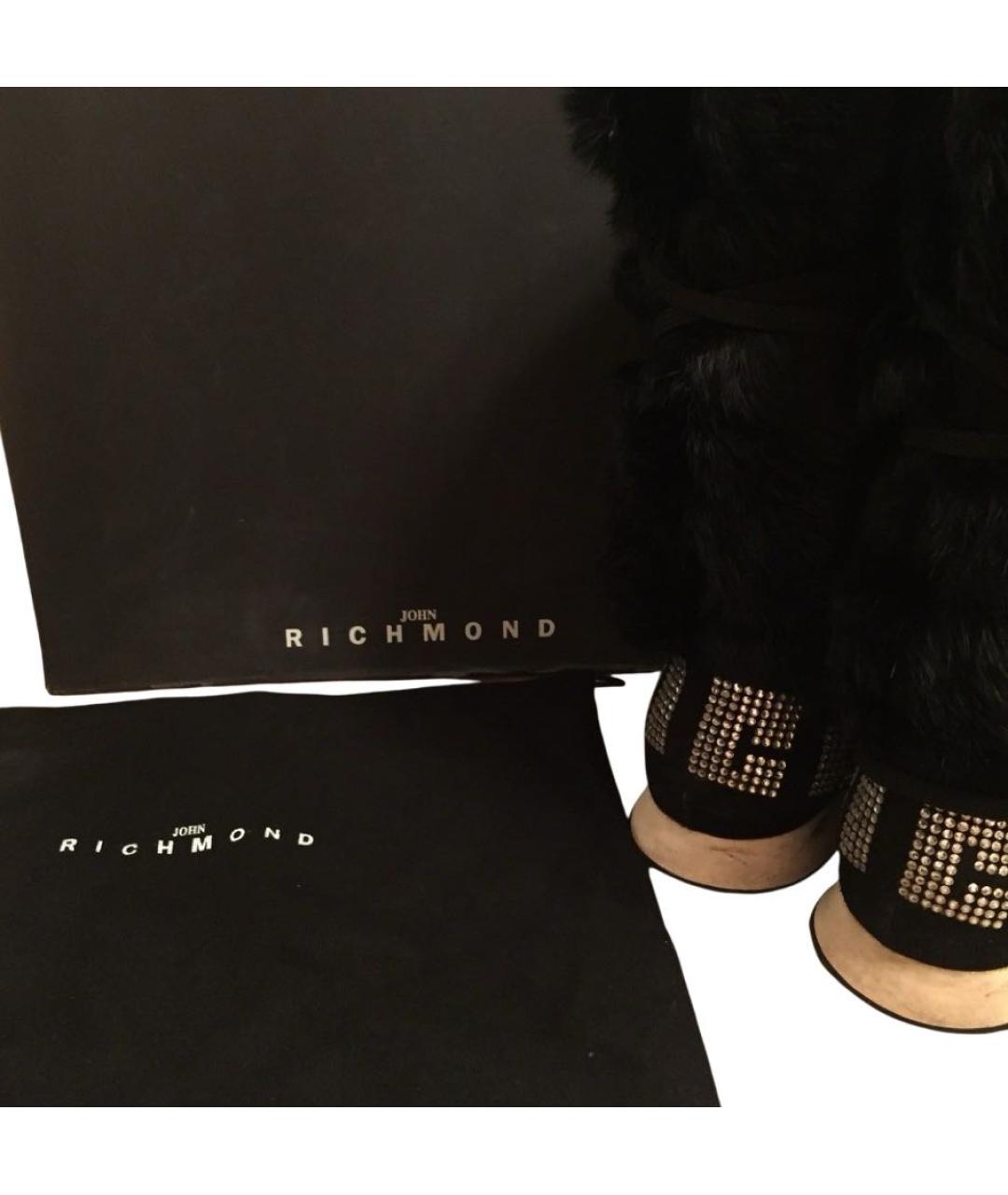 JOHN RICHMOND Черные замшевые сапоги, фото 5