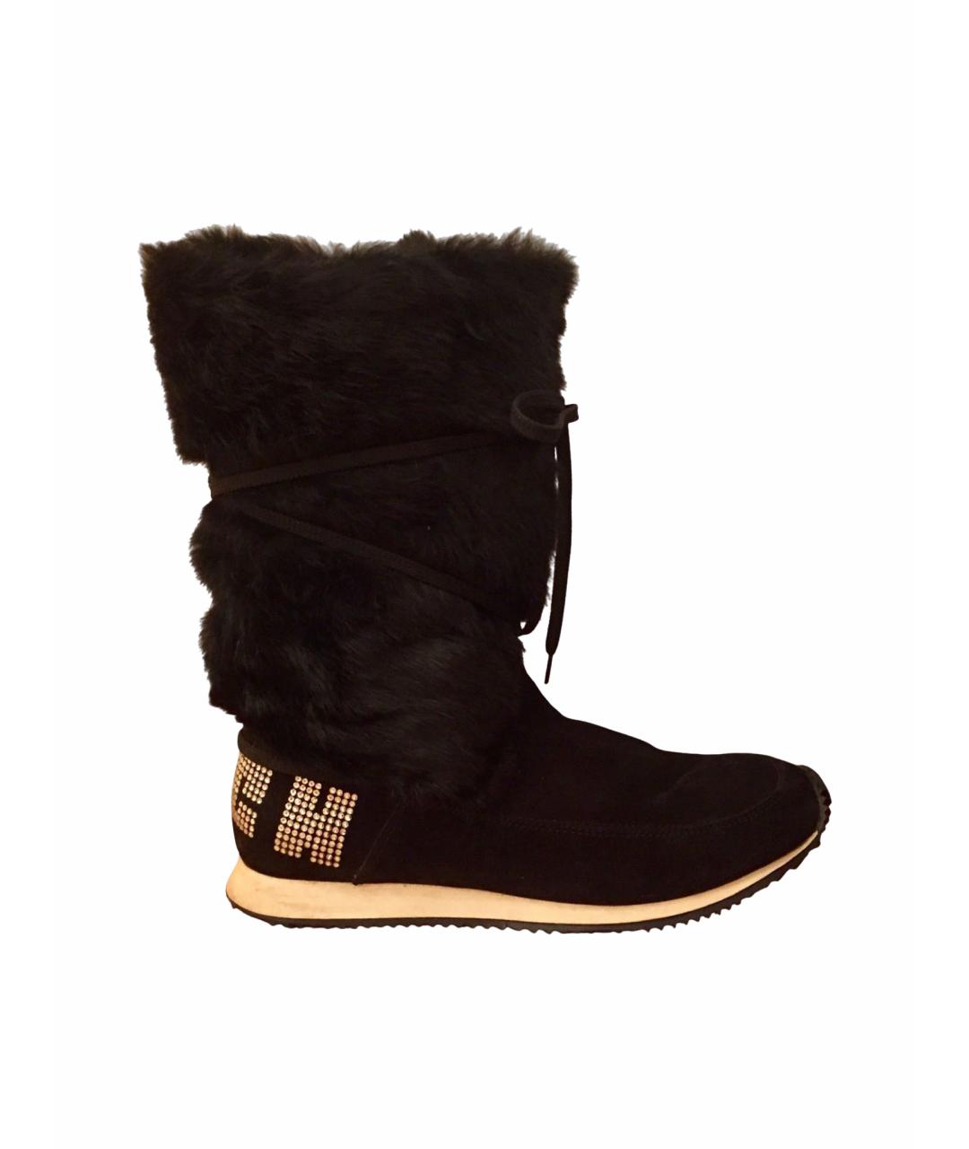 JOHN RICHMOND Черные замшевые сапоги, фото 1