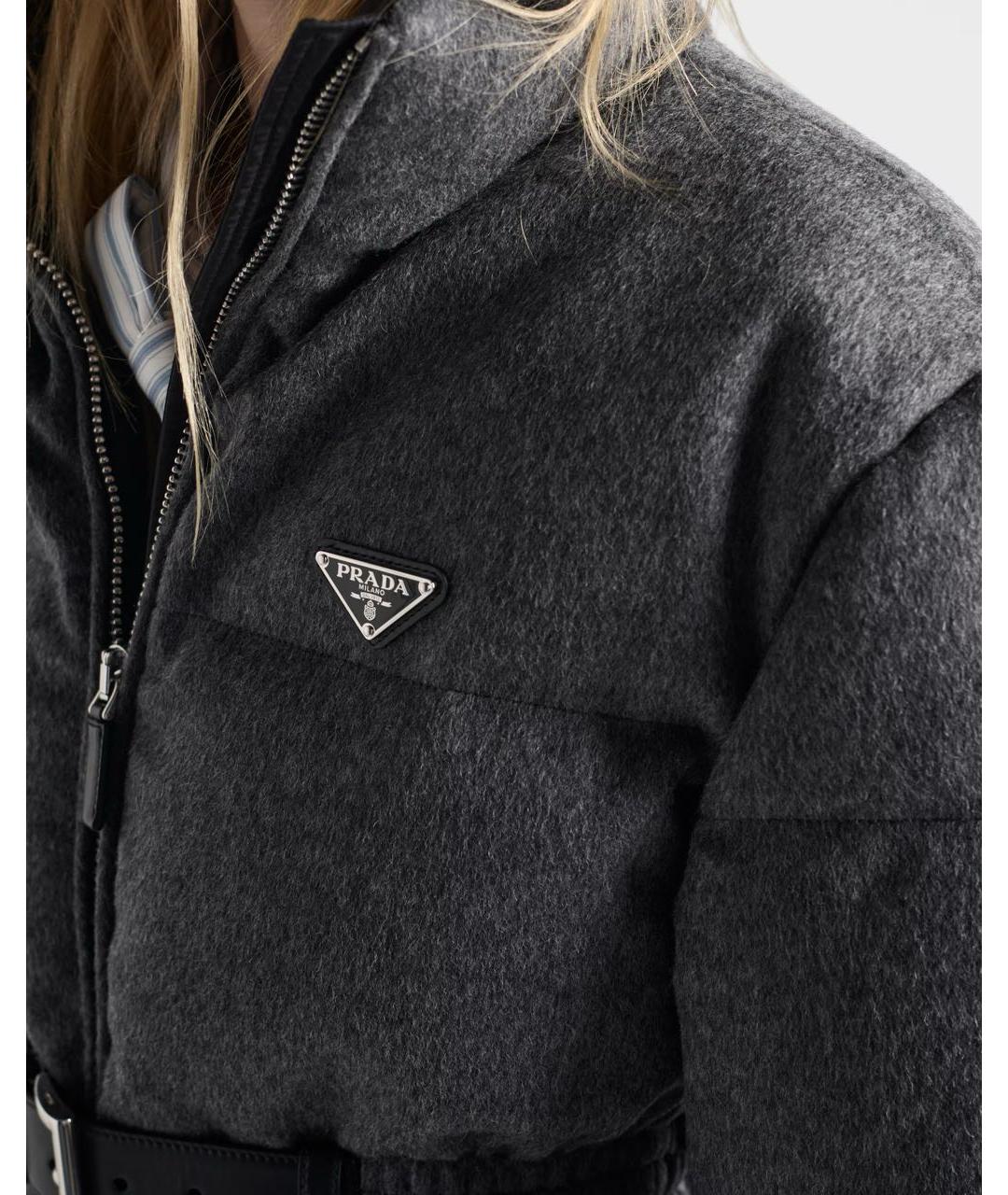 PRADA Серая шерстяная куртка, фото 3