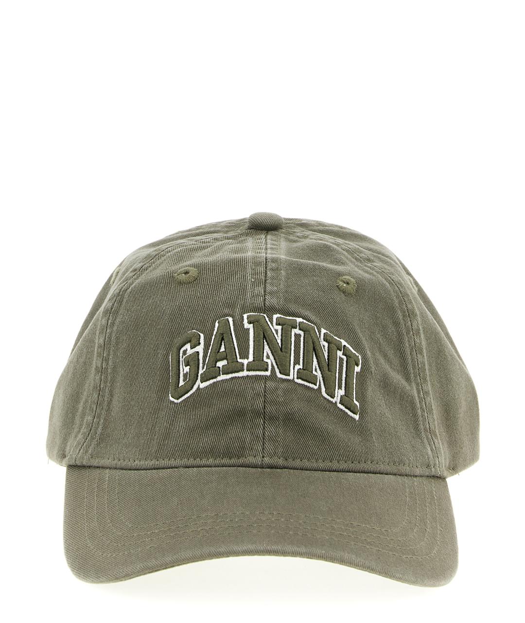 GANNI Зеленая хлопковая кепка, фото 1