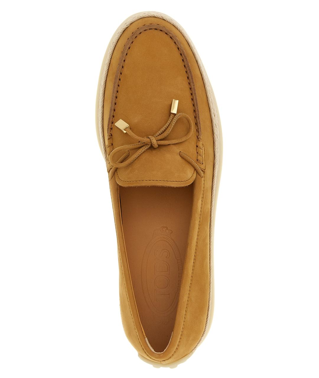 TOD'S Бежевые кожаные лоферы, фото 3