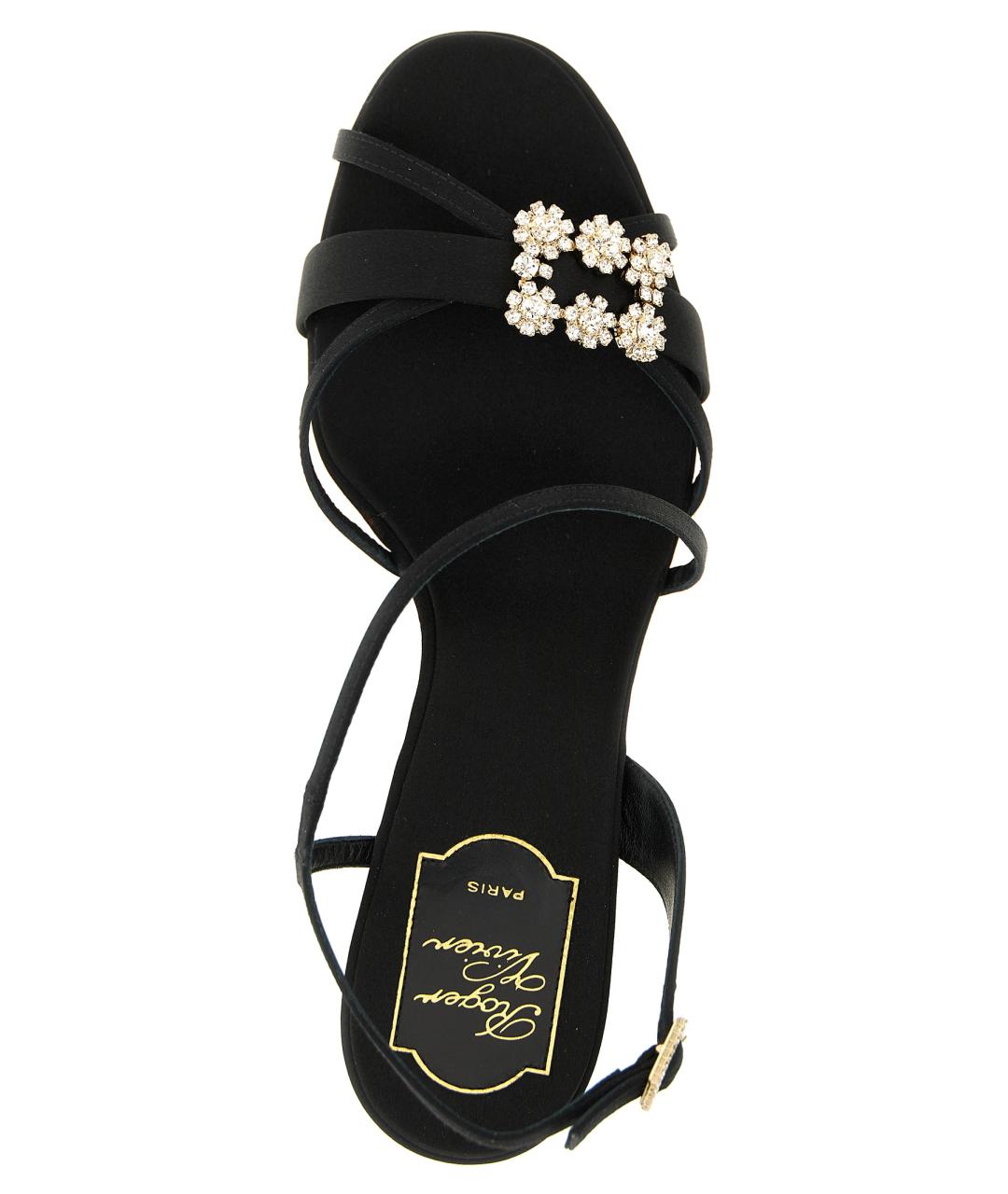 ROGER VIVIER Черные текстильные босоножки, фото 4