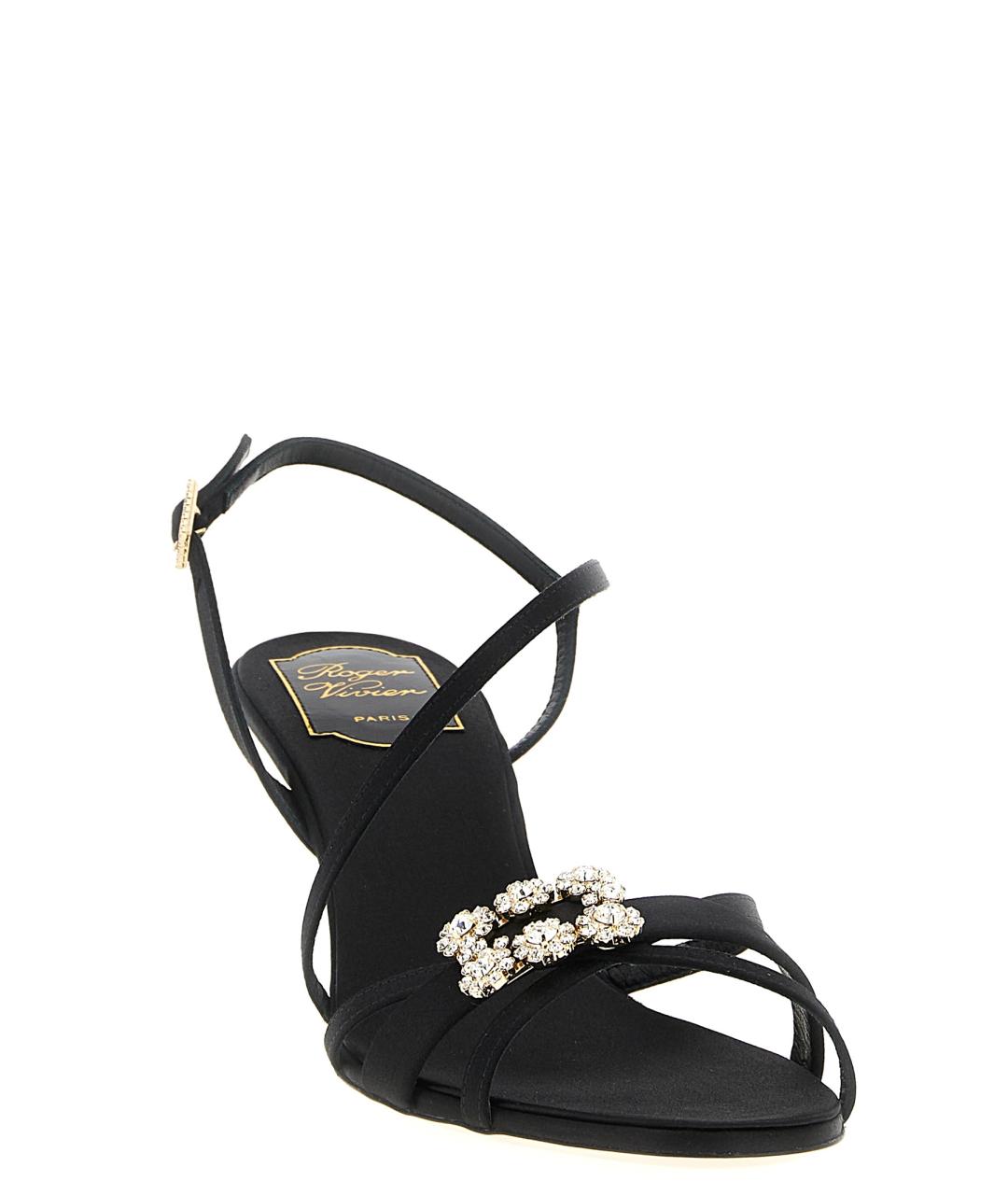 ROGER VIVIER Черные текстильные босоножки, фото 2