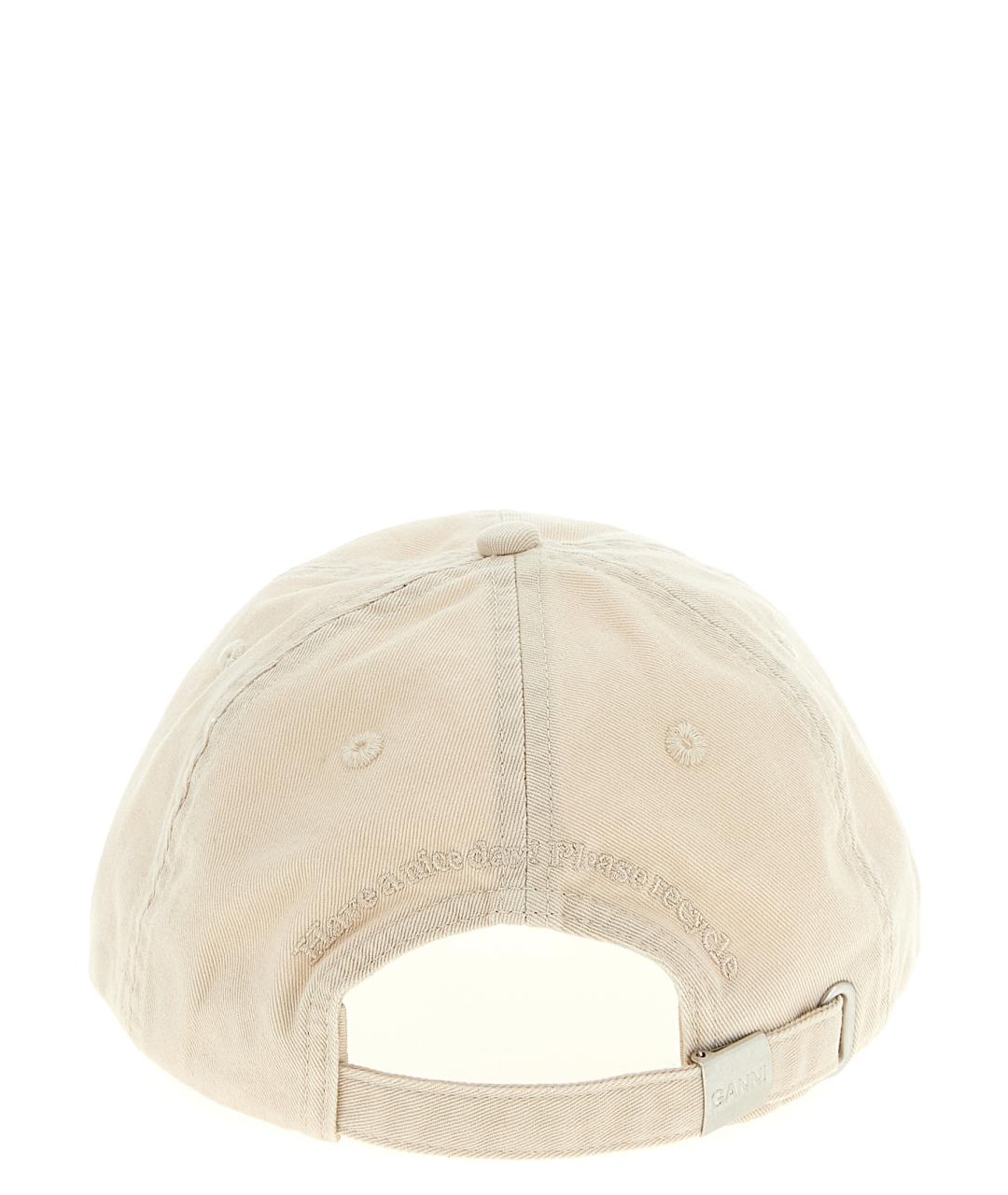 GANNI Бежевая хлопковая кепка, фото 3