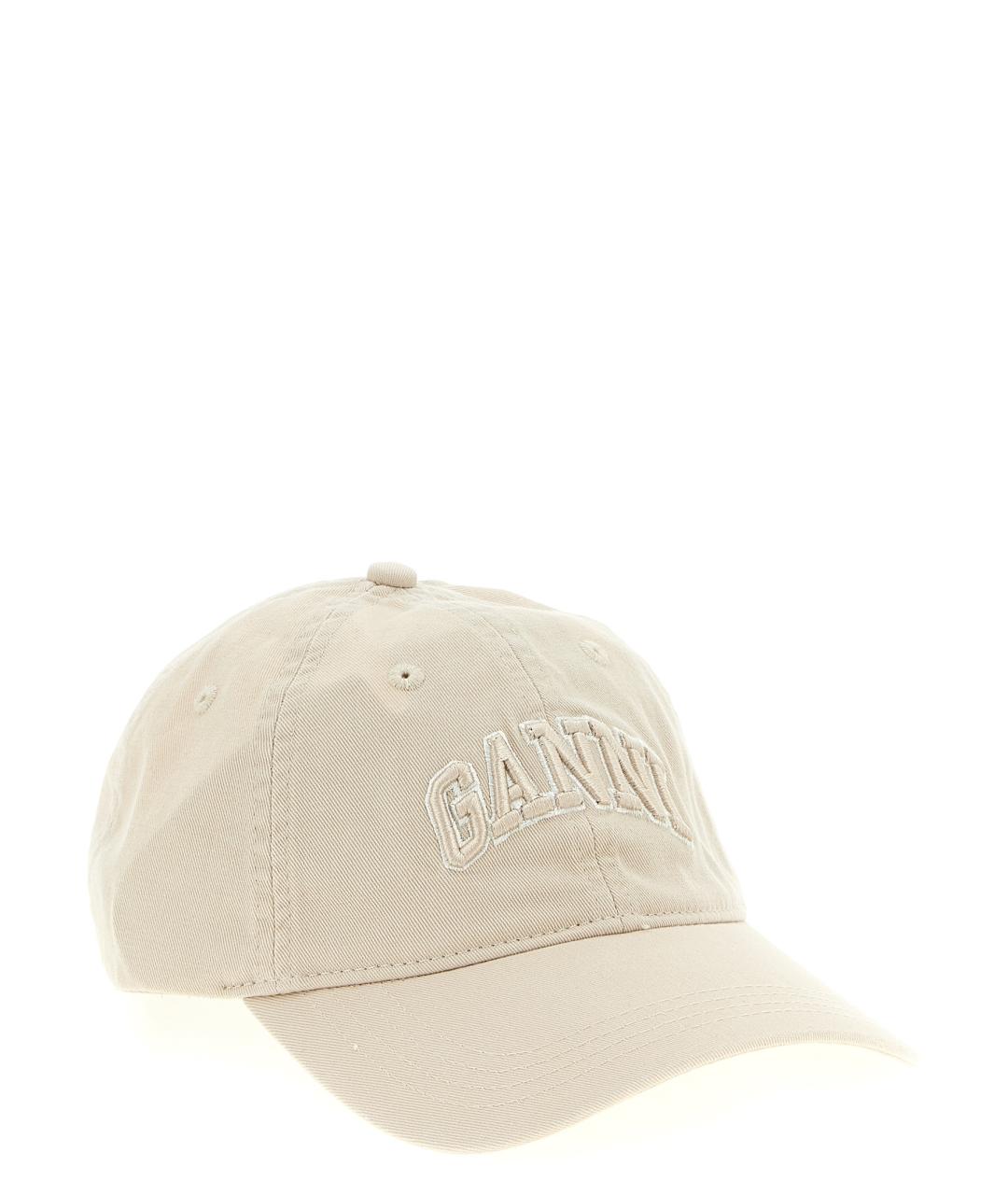 GANNI Бежевая хлопковая кепка, фото 2