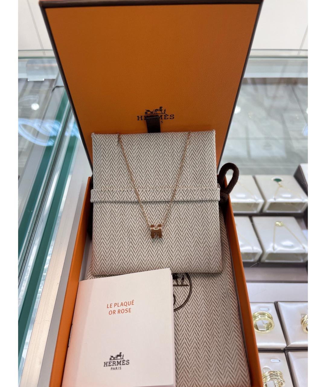 HERMES Золотое колье из розового золота, фото 3