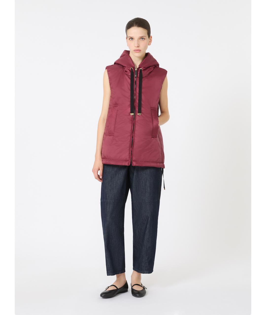 MAX MARA THE CUBE Бордовый полиэстеровый жилет, фото 4