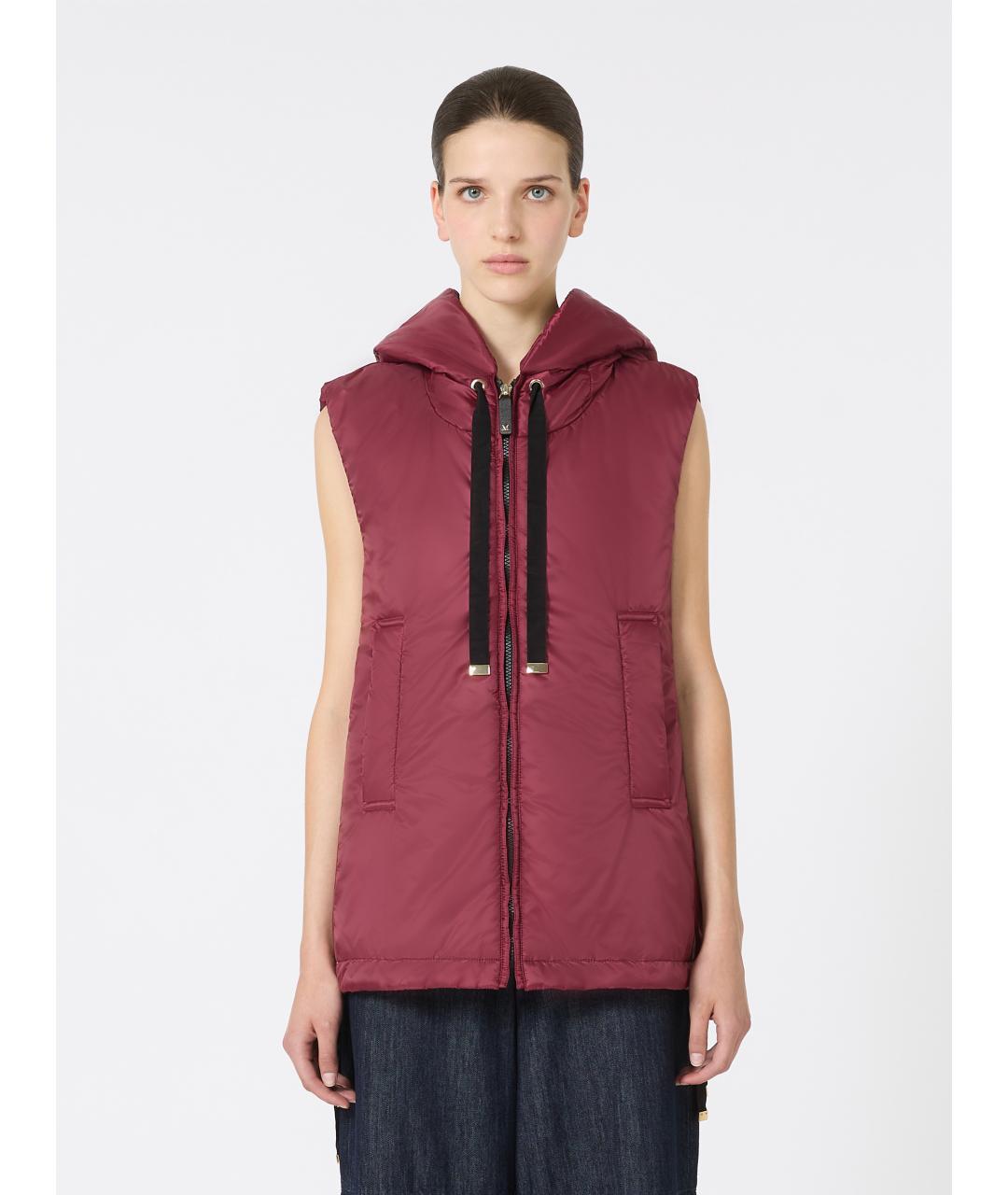 MAX MARA THE CUBE Бордовый полиэстеровый жилет, фото 2
