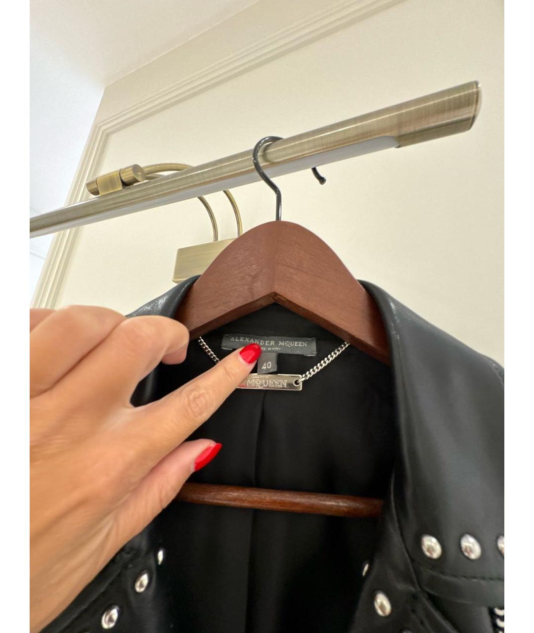 ALEXANDER MCQUEEN Черная кожаная куртка, фото 4