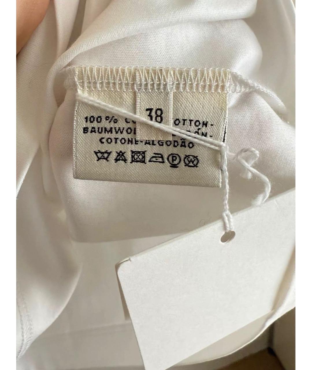 HERMES Белая хлопко-эластановая футболка, фото 5