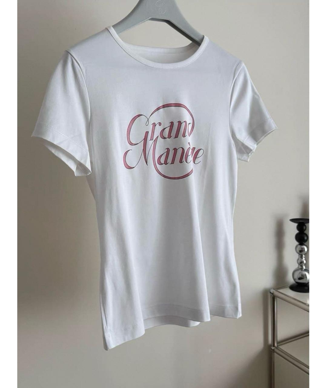 HERMES Белая хлопко-эластановая футболка, фото 2