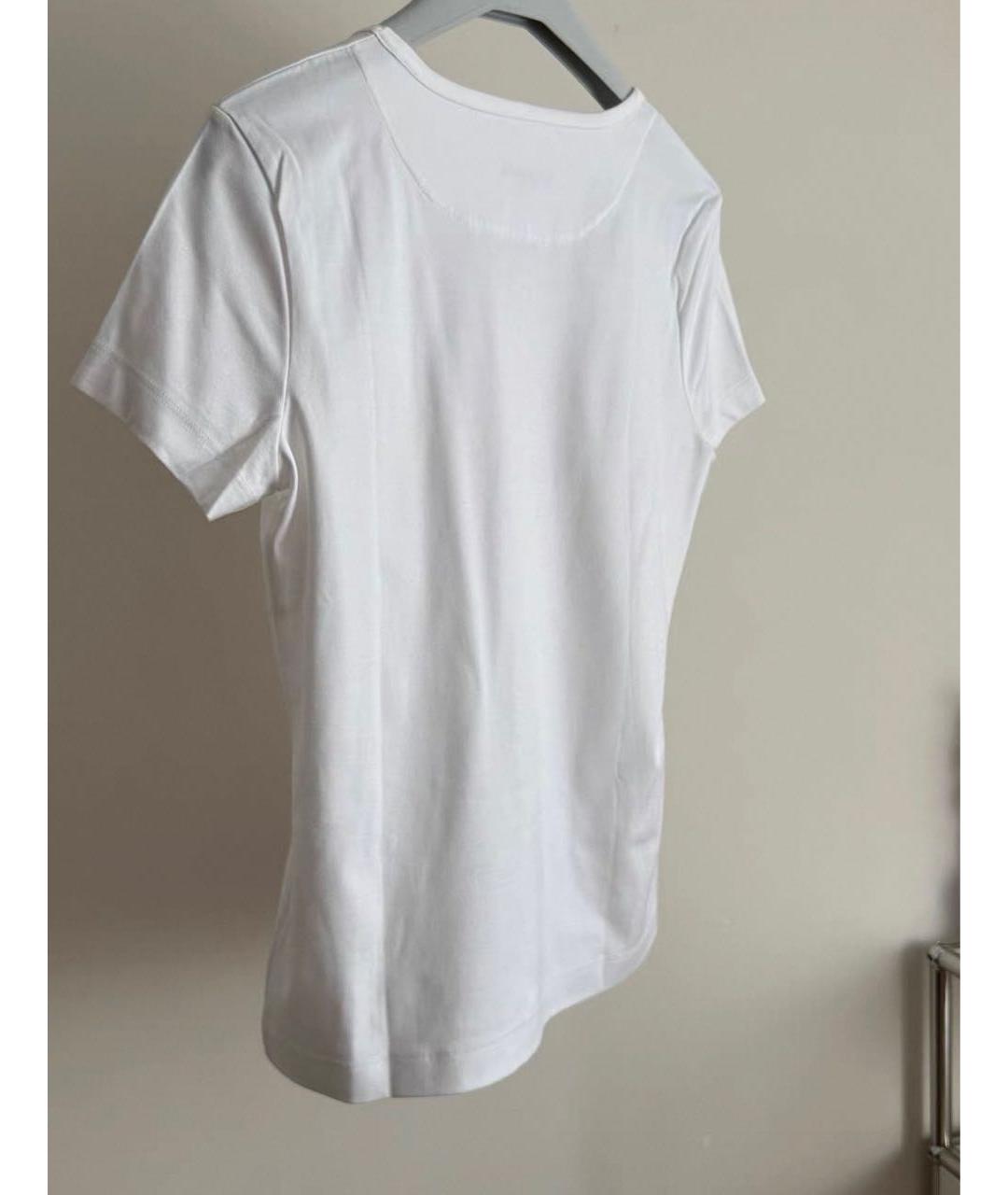 HERMES Белая хлопко-эластановая футболка, фото 3
