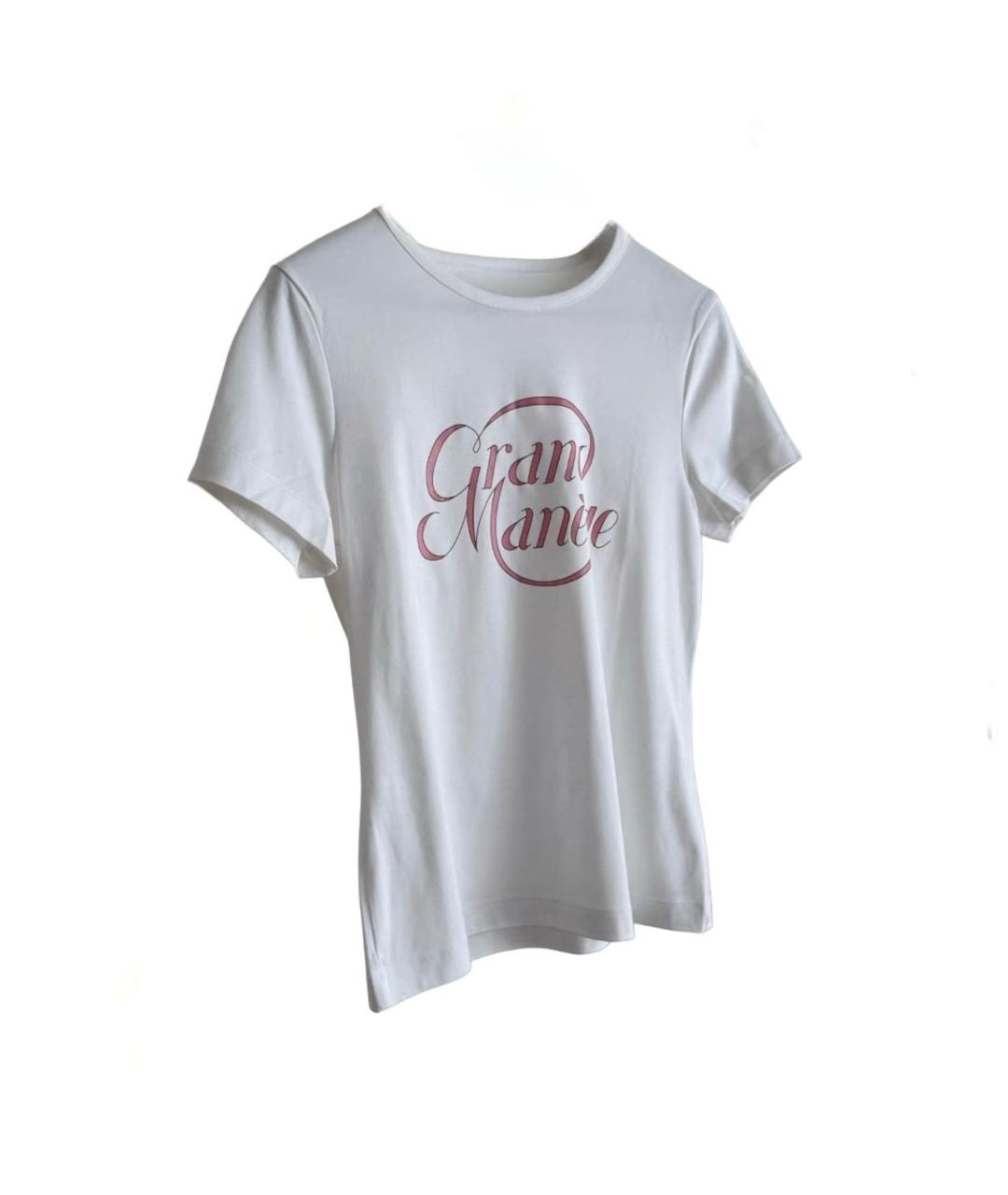 HERMES Белая хлопко-эластановая футболка, фото 6