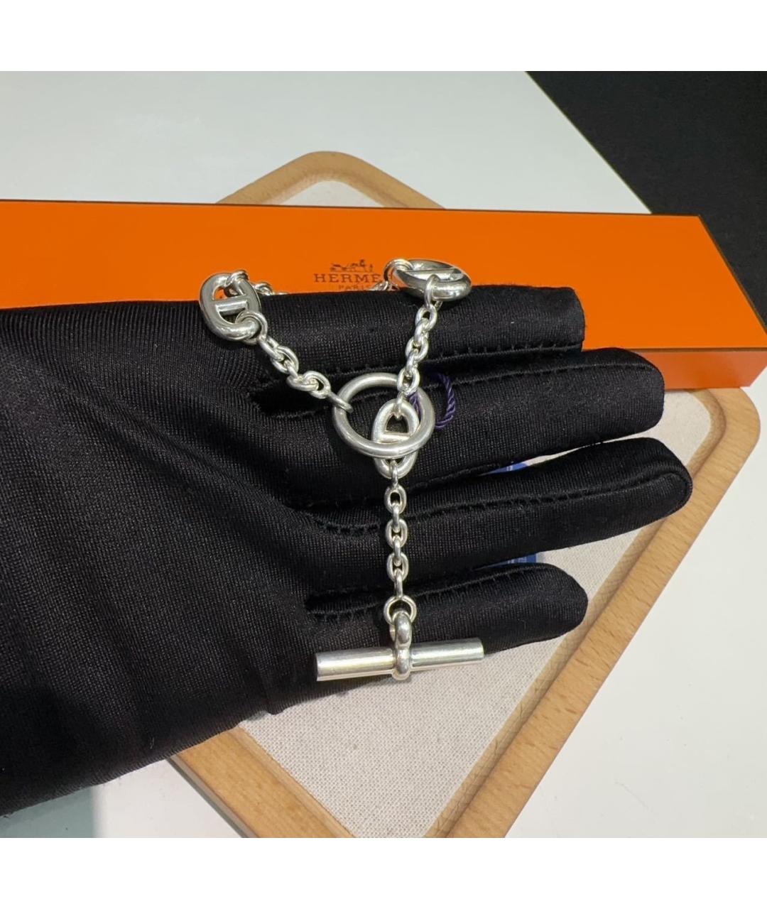 HERMES Серебрянный серебряный браслет, фото 5