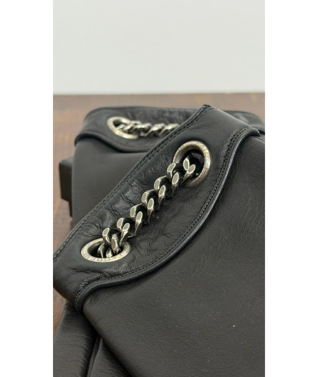 SAINT LAURENT Черные кожаные перчатки, фото 4