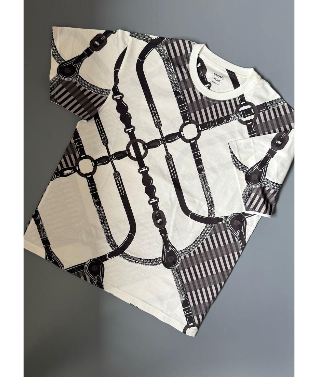 HERMES Белая хлопковая футболка, фото 3