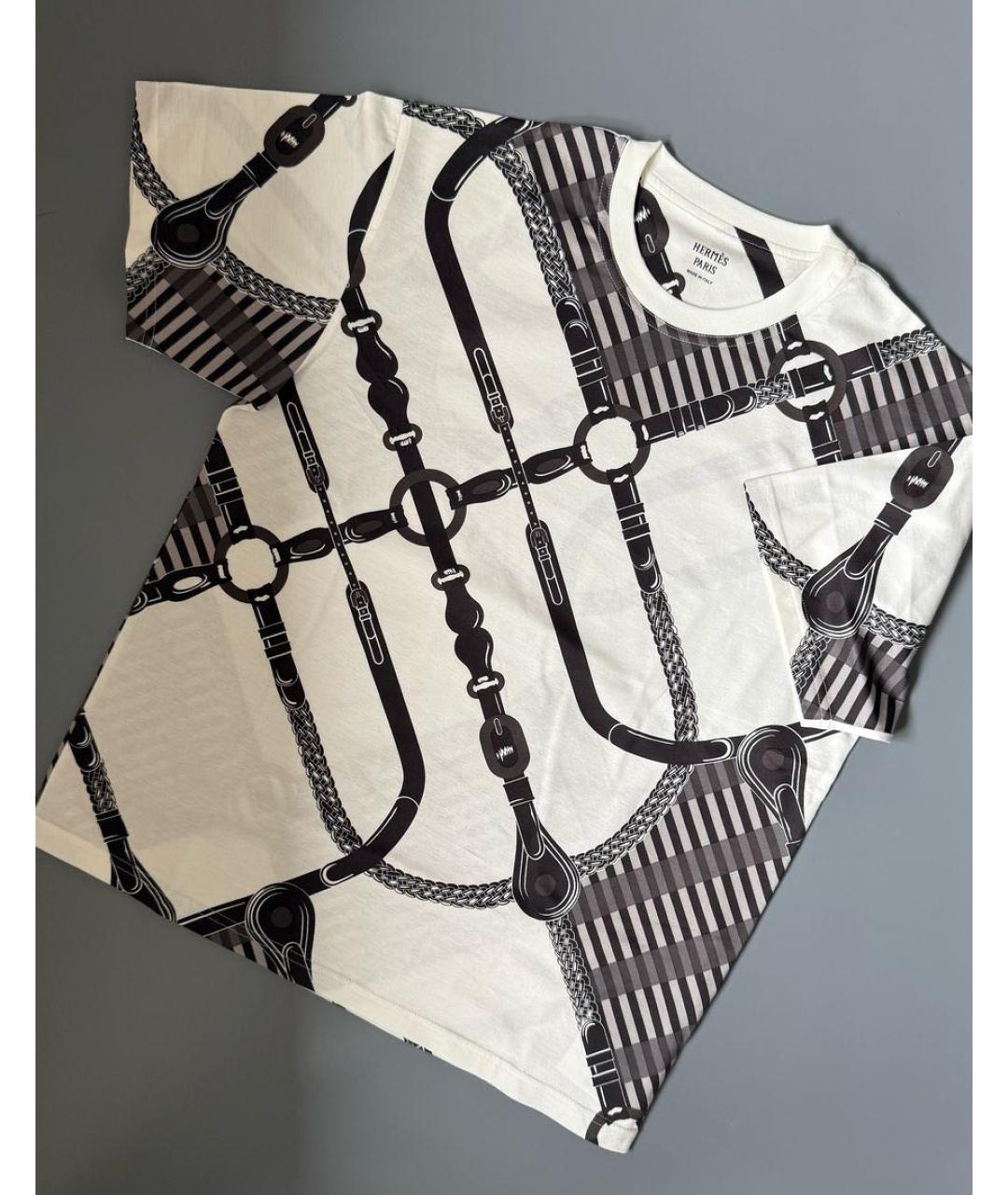 HERMES Белая хлопковая футболка, фото 2