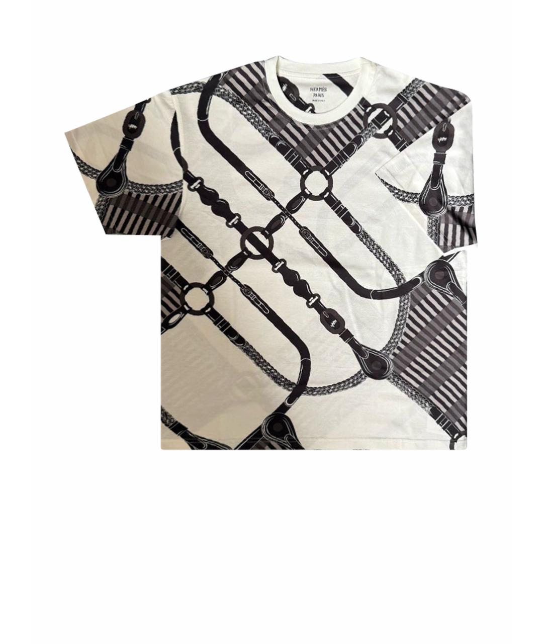 HERMES Белая хлопковая футболка, фото 1
