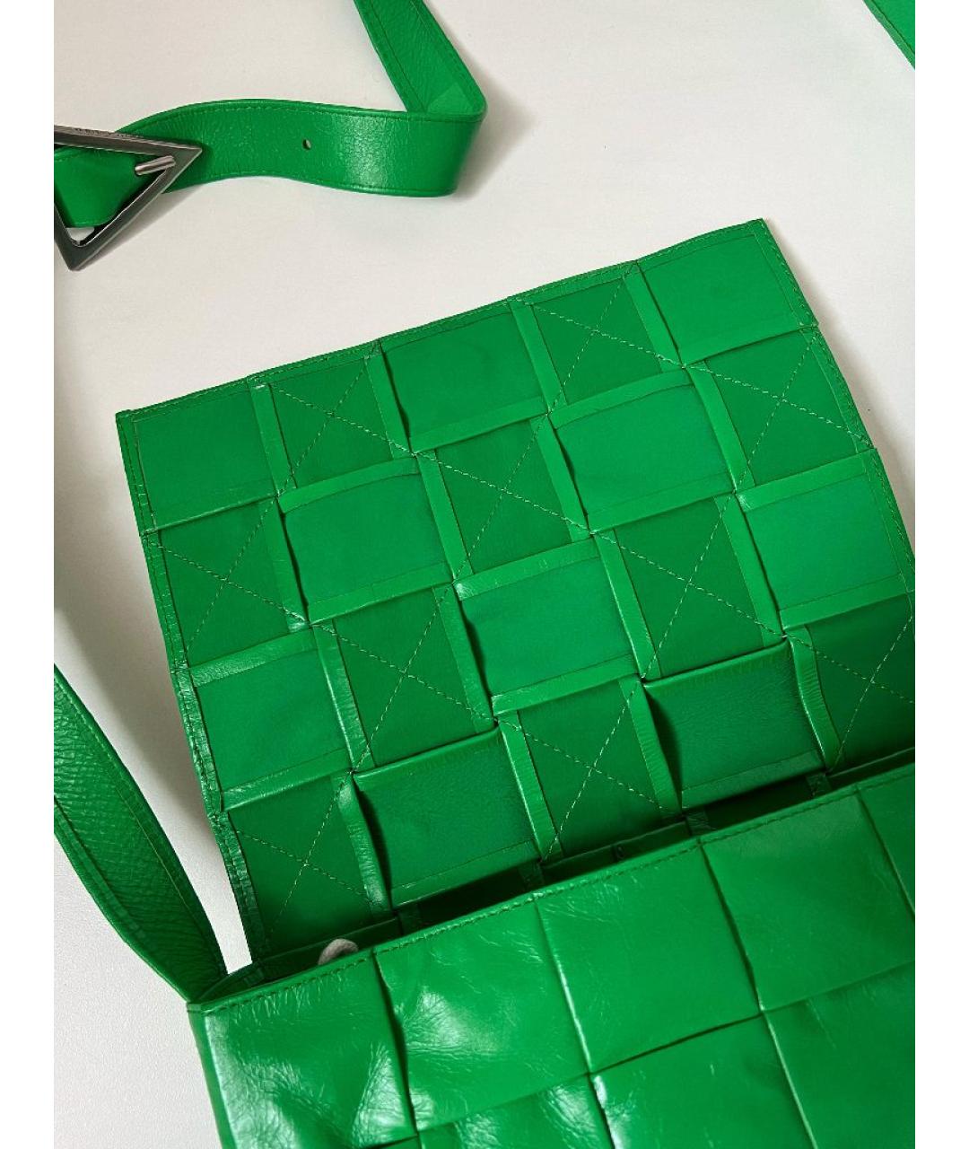 BOTTEGA VENETA Зеленая кожаная сумка через плечо, фото 8