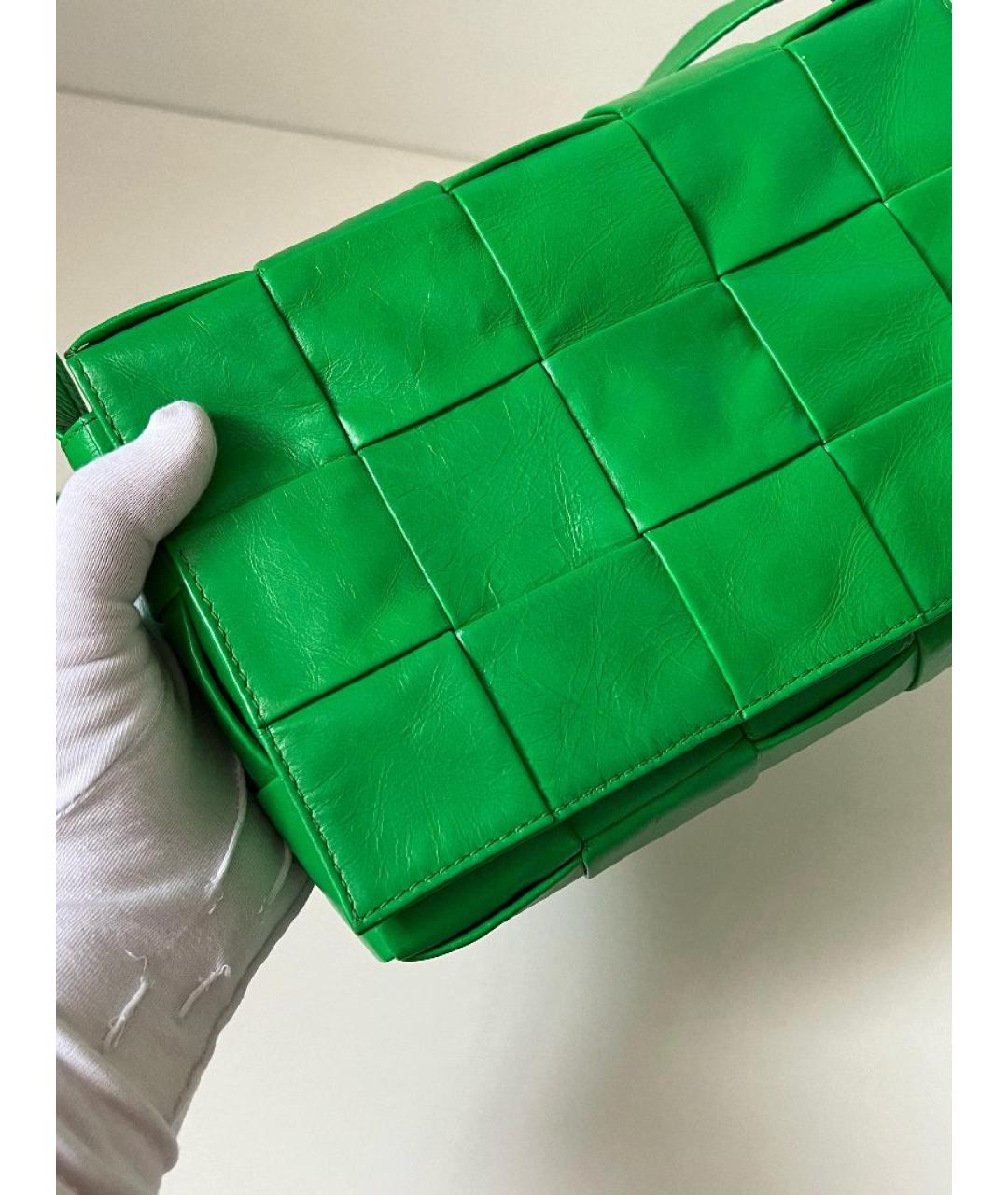 BOTTEGA VENETA Зеленая кожаная сумка через плечо, фото 9
