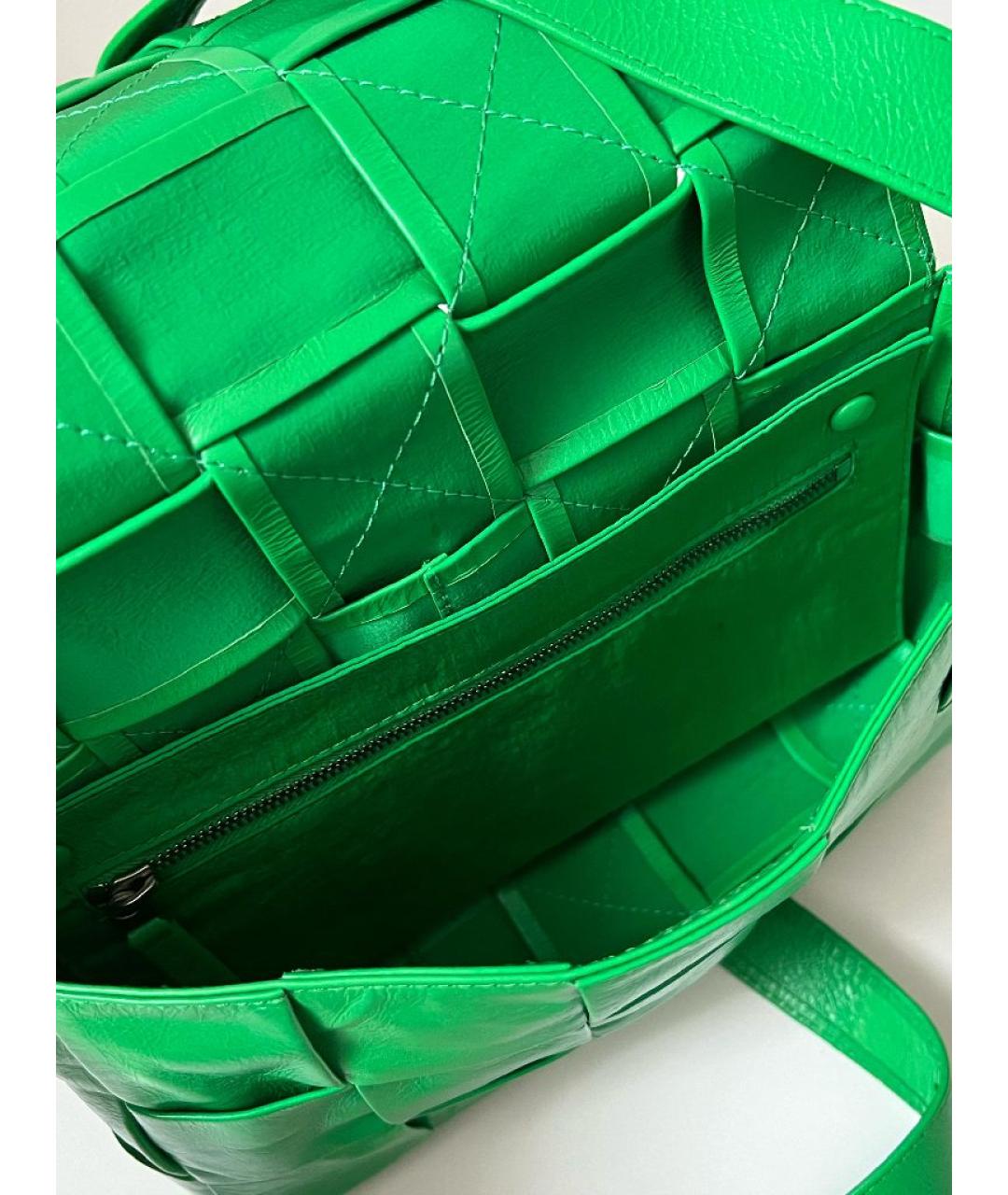 BOTTEGA VENETA Зеленая кожаная сумка через плечо, фото 4