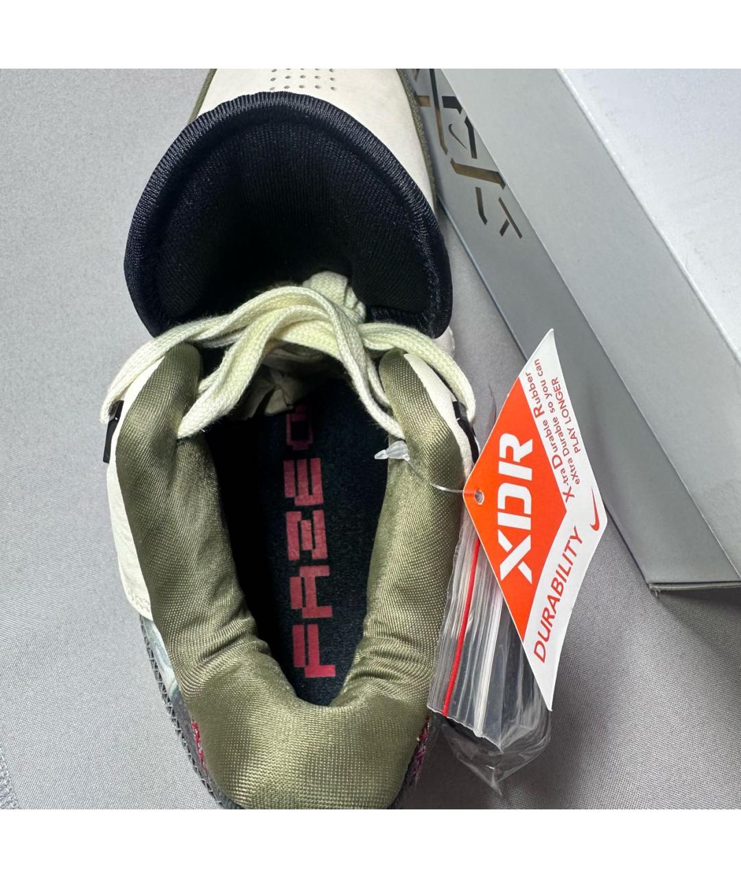 NIKE Бежевые кожаные высокие кроссовки / кеды, фото 6