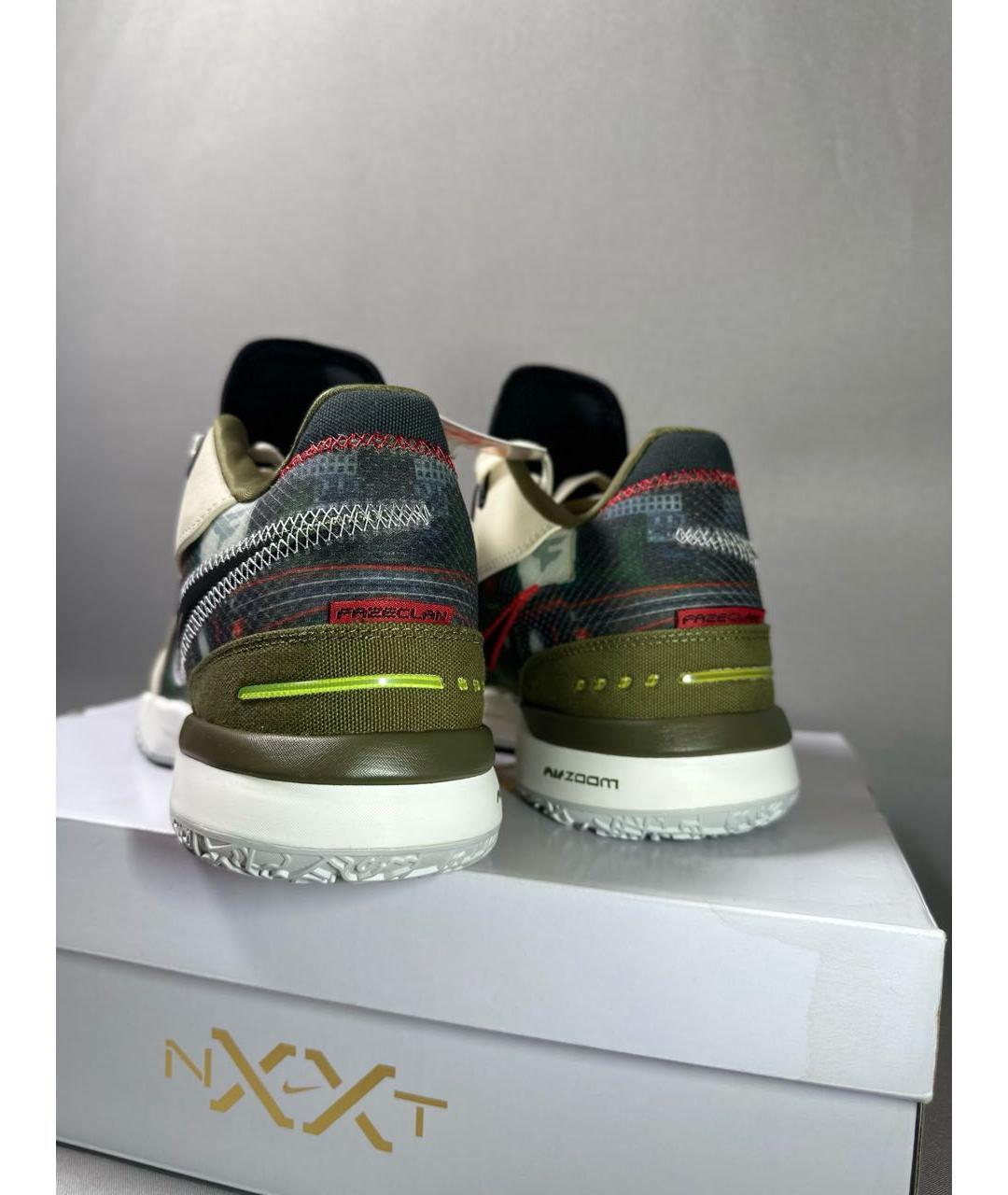 NIKE Бежевые кожаные высокие кроссовки / кеды, фото 3