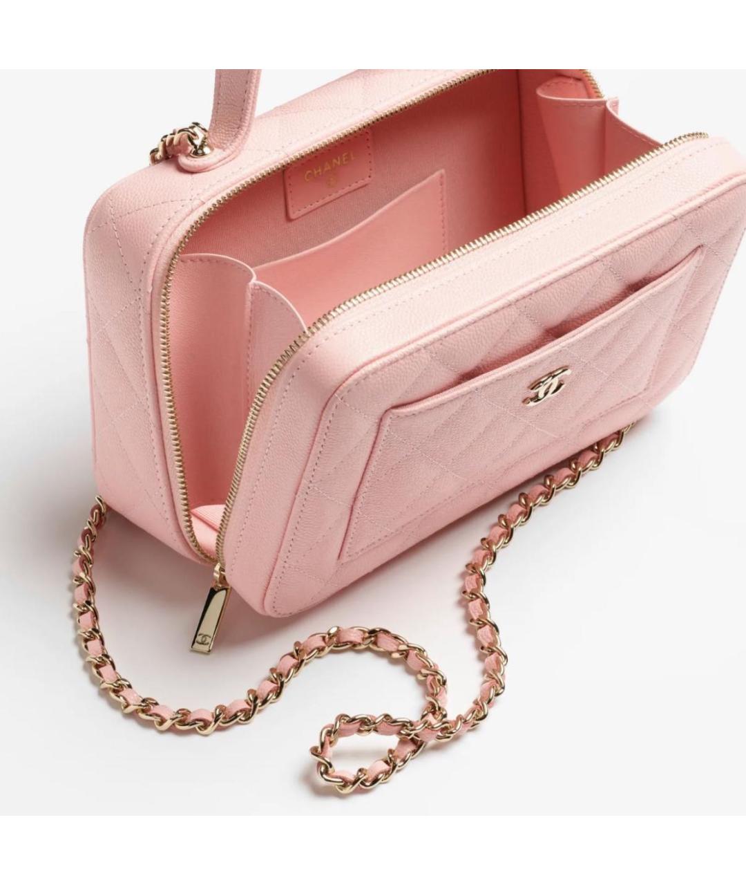 CHANEL Розовая кожаная сумка через плечо, фото 4